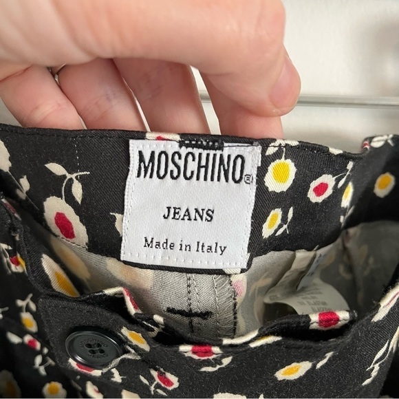 VINTAGE 80s MOSCHINO Floral Print Spell Out Pants - Picture 14 of 15